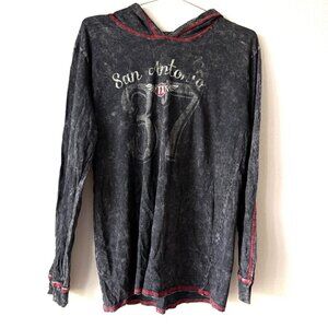 San Antonio Texas Thin Hoodie Tee Shirt Men's XL y2k 2000s
